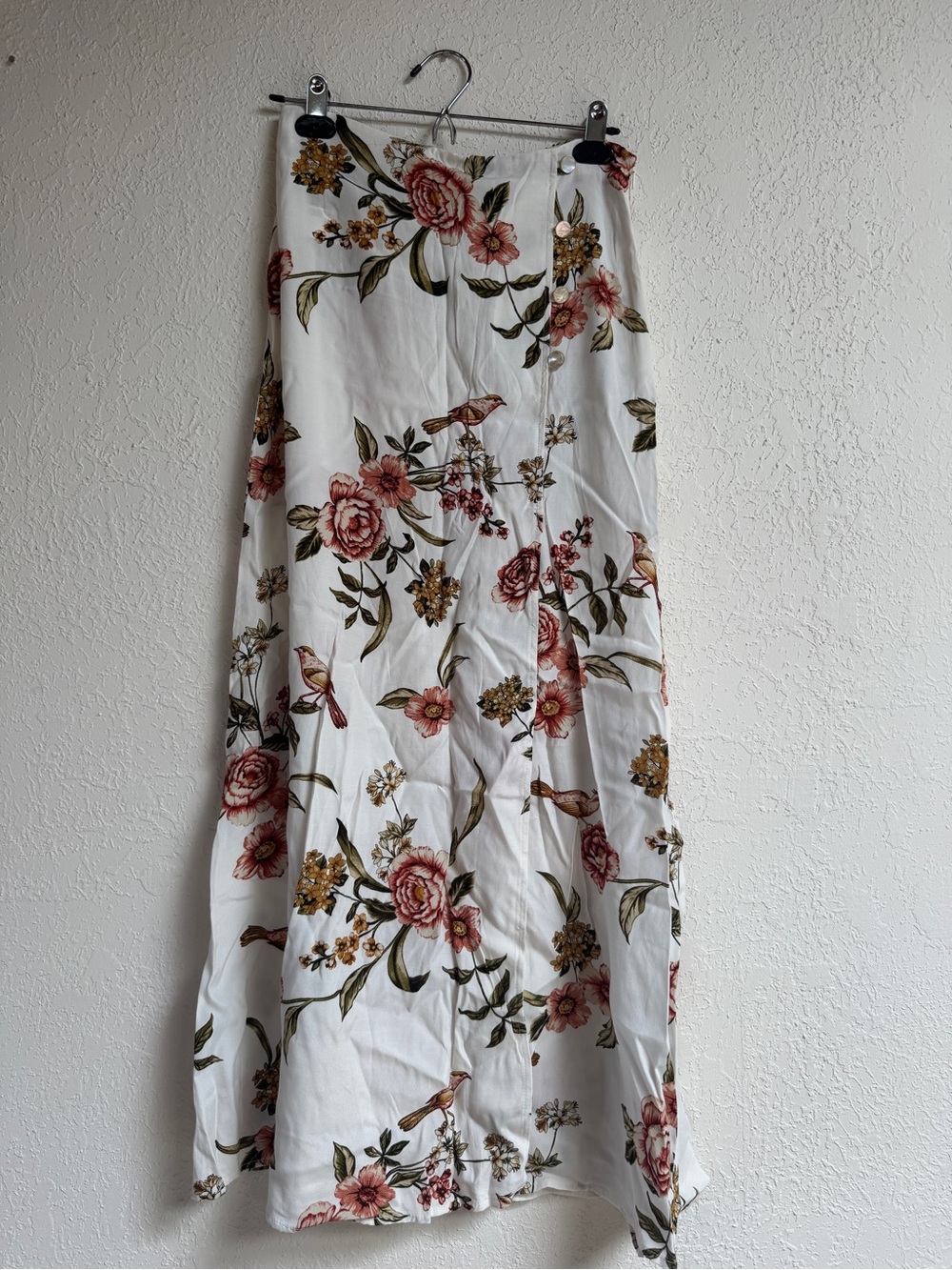 Floral White Maxi Skirt